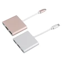 Usb 3.1 tipo c a hdmi adaptador multipuerto portátil multi-función digital convertidor de cable con el puerto de carga de plata de oro cable