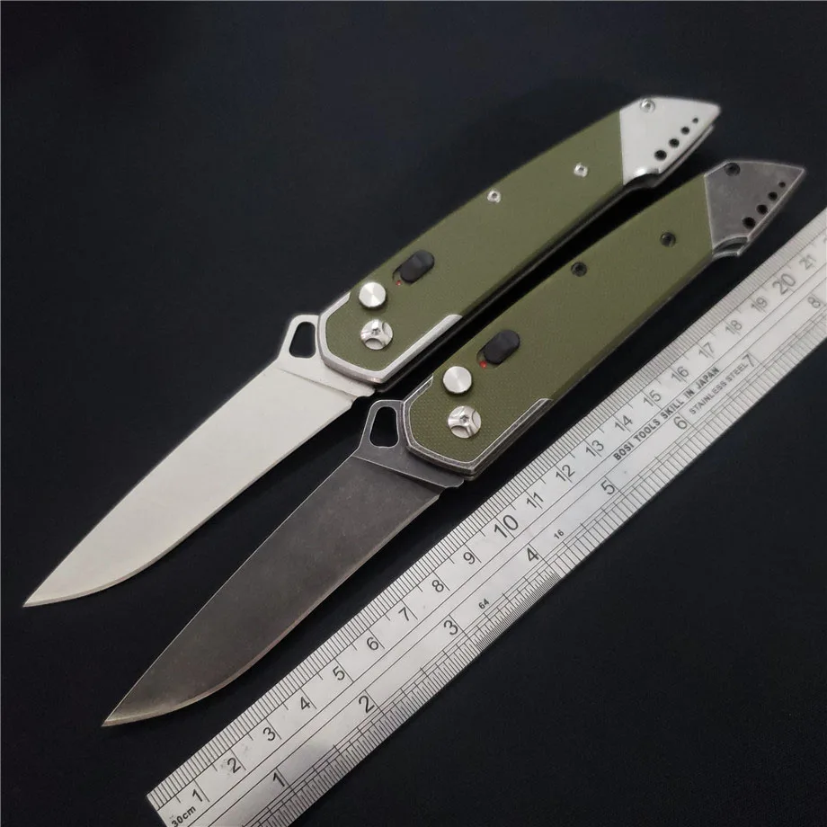 

Gryan Store Horizontal Stiletto Folding Knives Aus-8 Blade G10 Handle Outdoor Tactical Camping Survival Pocket Knife EDC Tools