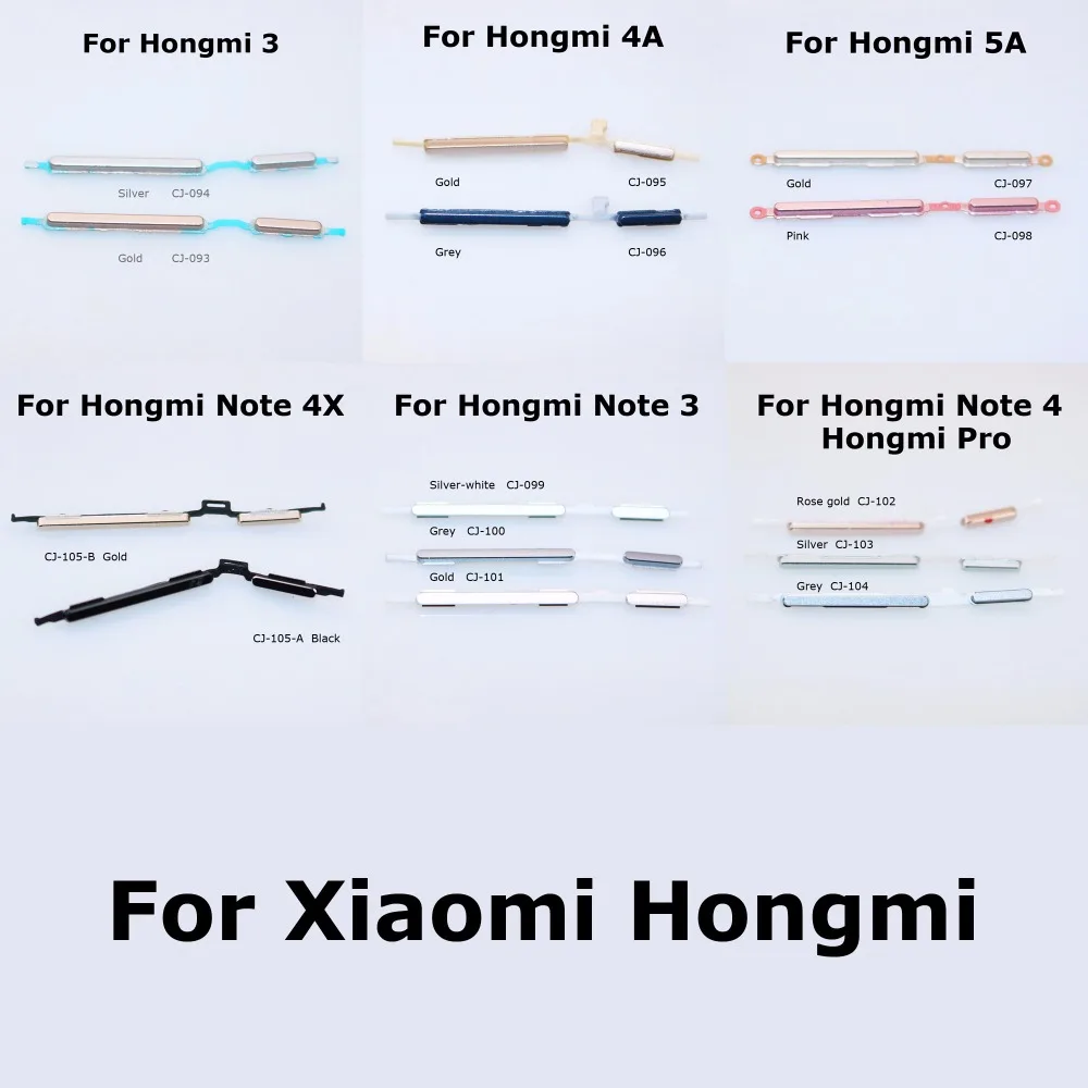 ChengHaoRan 1 шт. для Xiaomi Rredmi Боковая кнопка питания громкости Hongmi 3 4A 5A Note 4X Note3 Note4 pro|volume