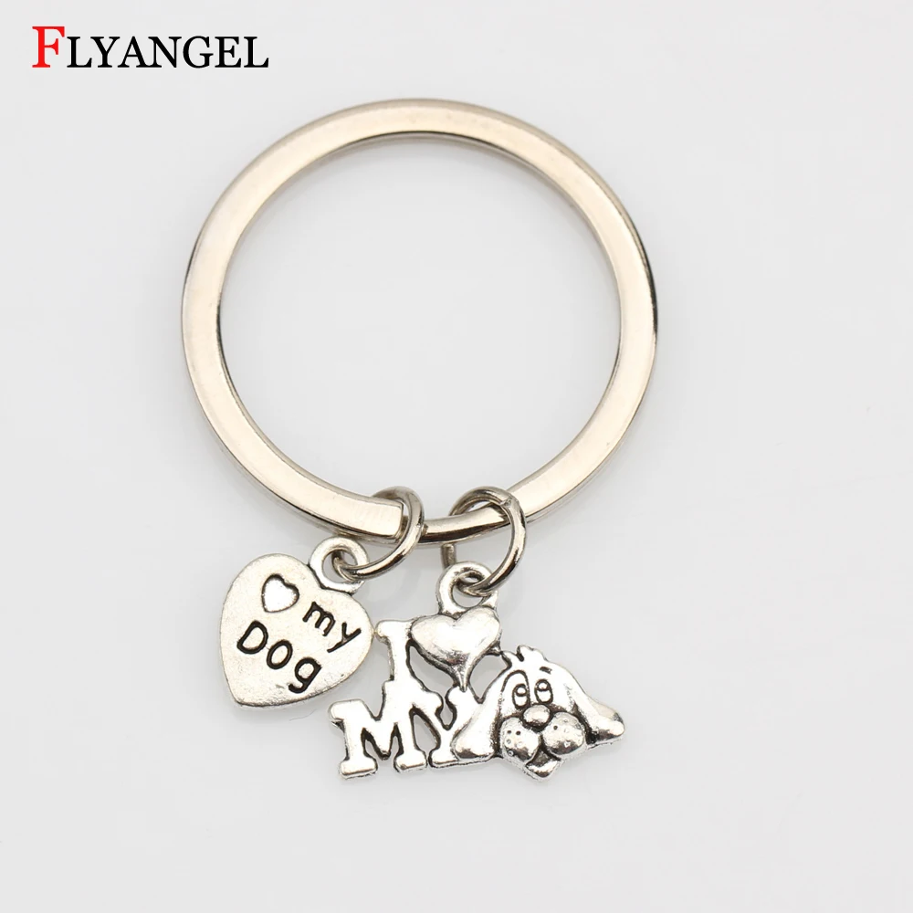 Новинка брелок с надписью I Love My Dog Paws принтом в виде сердца очаровательные