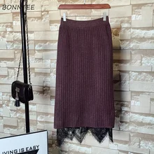 Женские юбки, универсальные, элегантные, двухсторонние, модные, кружевные, одноцветные, для досуга, женские, плиссированные, с высокой талией, корейский стиль, для девушек