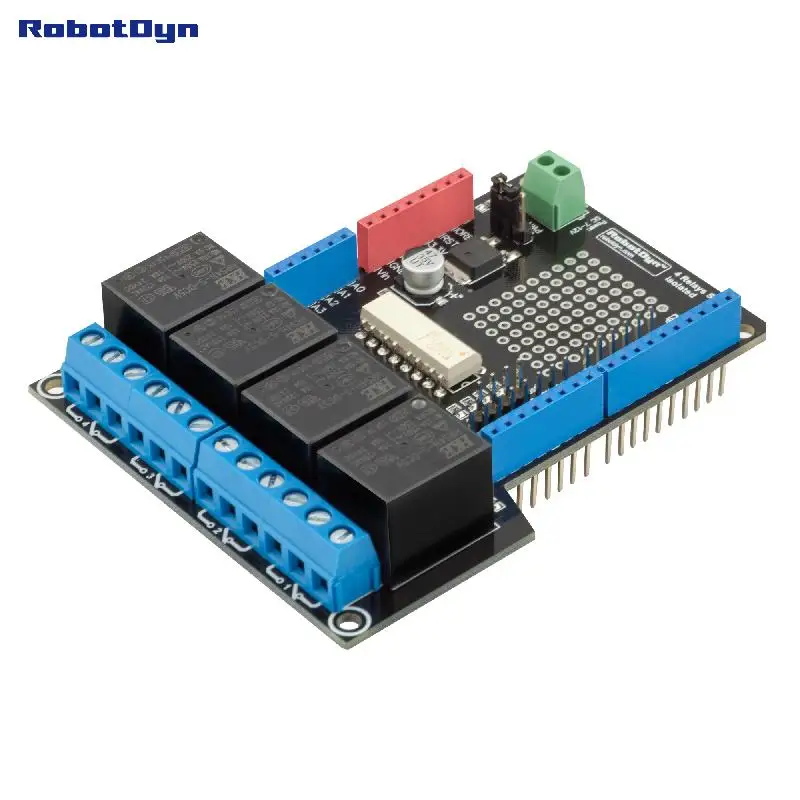 Relay shield for arduino uno relays assembled in el