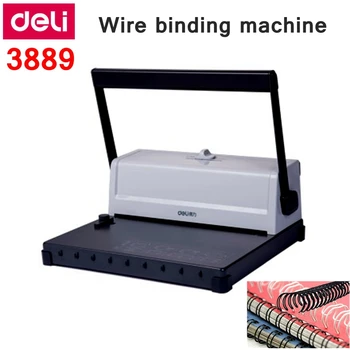 

Deli 3889 Manual double loop Wire binding machine office Financial binding machine 34 holes 125 pages binding drilling 15 pages