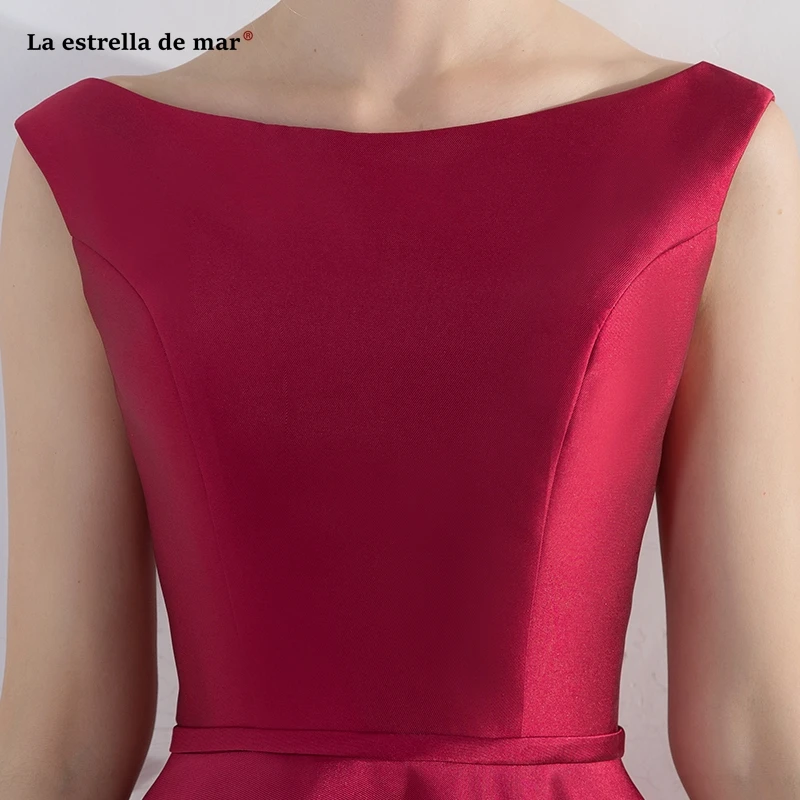 Vestido de madrinha Новый Атлас sexy V образным вырезом линии бордовый золотой розовый фиолетовый голубое платье для подружки невесты длинные