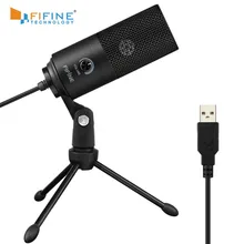 Fifine Metal USB micrófono de grabación de condensador para ordenador portátil Windows Cardioid grabación de estudio vocales voz sobre, YouTube-K669