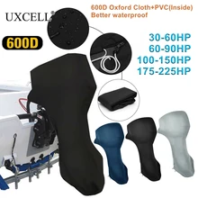 Uxcell 600D tissu Oxford | Couverture complète de moteur hors-bord en PVC pour moteurs de bateau 30-225HP, étanche