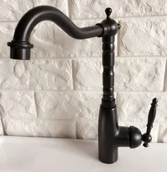 Swivel Spout Water Tap Oil Rubbed Black Bronze Single Handle Single Hole Kitchen Sink & Bathroom Faucet Basin Mixer Tap anf371