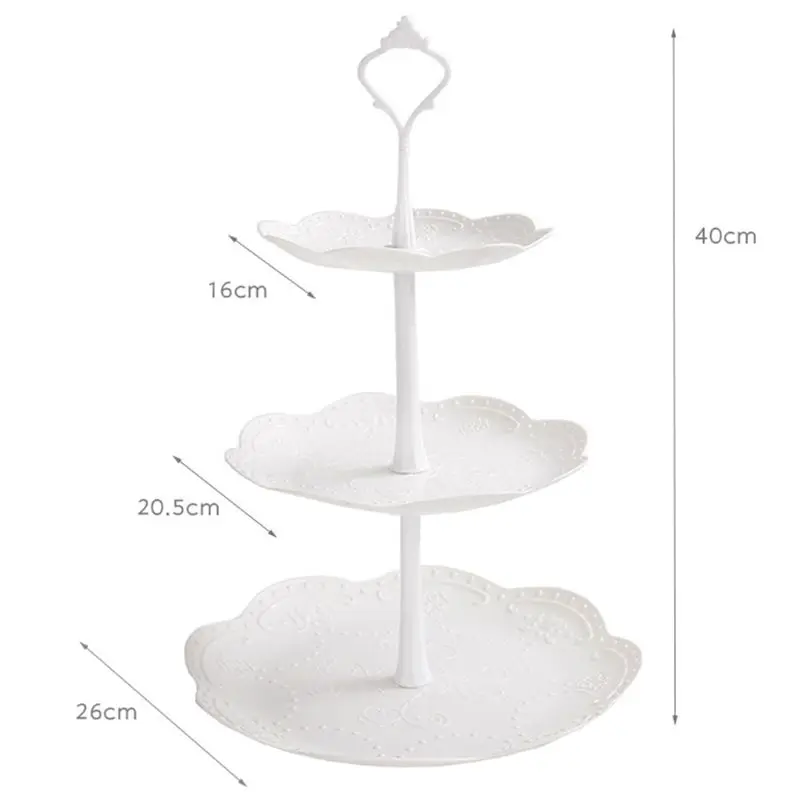 

European Three-layer Fruit Plate Vegetable Storage Rack Organizer Snack Tray Dessert Table Decoration Multi-layer Cake Stand