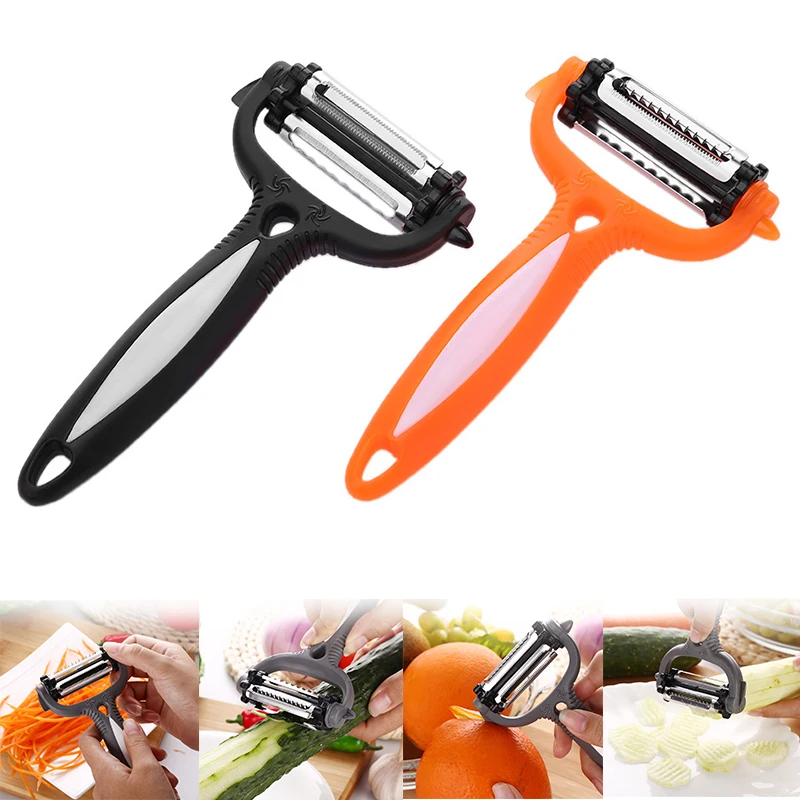 

3 in 1 Vegetable Fruit Peeler 360 Degree Rotary Potato Carrot Grater Turnip Cutter Slicer Melon Multifunctional Kitchen Tool