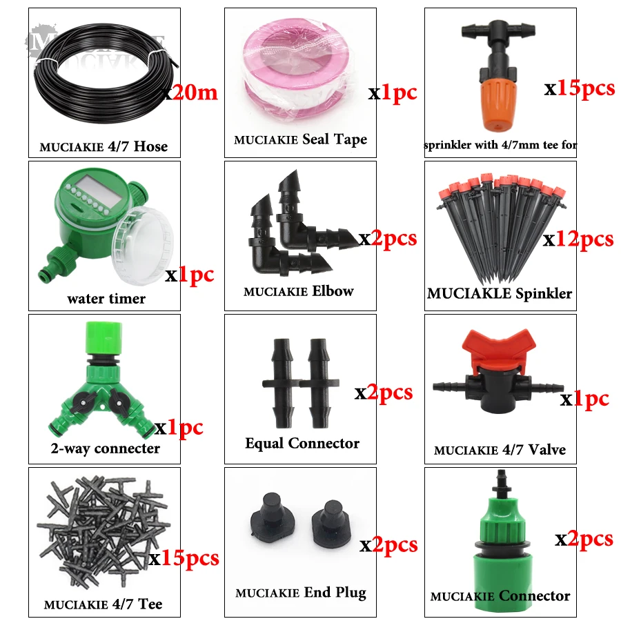 MUCIAKIE 1 компл. Сад Irrgation Полив наборы автоматическое запотевание охлаждения спринклер Системы микро капельного цветы теплицы Садоводство - Цвет: AxAB486C