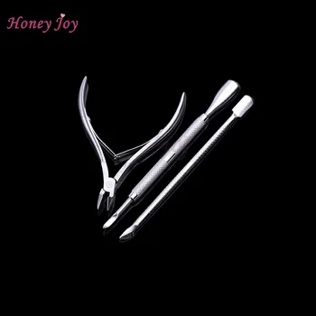 

3 in 1 Manicure Pedicure Tool Kits Dead Skin Cuticle Remover Nail Clipper Nipper Cutter Scissor Trim 2 Way Spoon Pusher