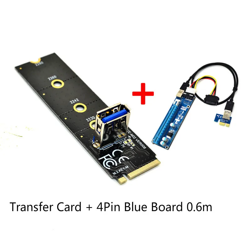 M.2 NGFF к PCI E X16 слот для передачи карты майнинга подъемный удлинитель адаптер w Molex