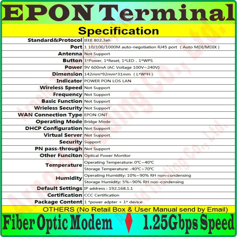 Оптоволоконный модем engпрошивки стандарт IEEE 802.3ah 1 25 Гбит/с порт SC/PC EPON ONT до 1000