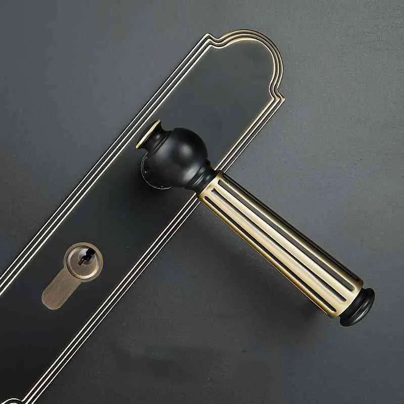  1Set Simple European-style Interior Ordinary Door Lock or French Neoclassical Brass Door Handle wit - 33048263281