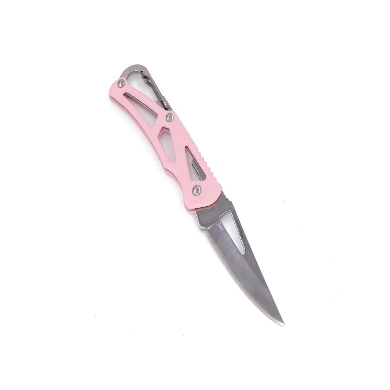 Мини MC Карманный Karambit с кожаной оболочкой резак портативный коготь нож инструмент открытый лагерь гаджет выживания коробка посылка открывалка - Цвет: Pink
