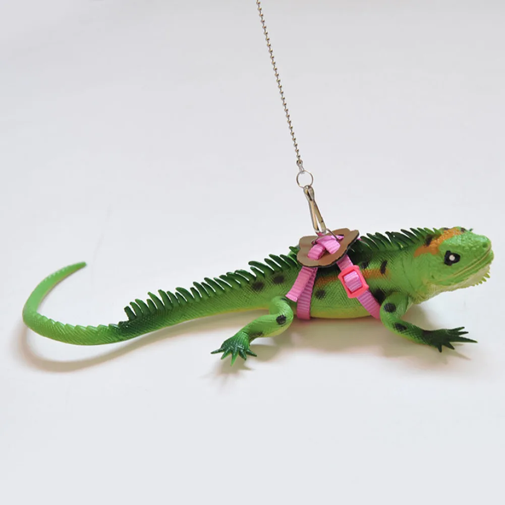 Регулируемый бородатый дракон рептилия Ящерица Геккон crittors жгут поводок держать веревку 7 цветов - Color: pink