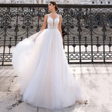 Eightale простое свадебное платье трапециевидной формы принцесса свадебное платье с аппликацией Boho платье невесты спинки пляжные свадебные платья