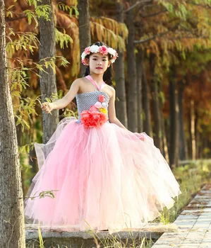 

New Fairy Girls Mesh Tutu Dress Wreath Princess Flower Girl Party Dresses Children Kids Birthday Halloween Unicorn Costume 1-14