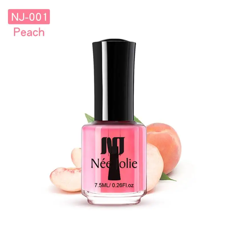 NEE JOLIE 7,5 мл Масло для кутикулы ногтей Лаванда персик розовые блестки для ногтей Уход за питанием лечение фруктовый запах алоэ лак для ногтей 6 видов - Цвет: Peach