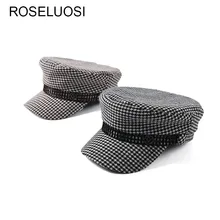 ROSELUOSI Женская клетчатая кепка газетчика Весна плоский верх армейские кепки Повседневная Женская восьмиугольная кепка Chapeau Femme