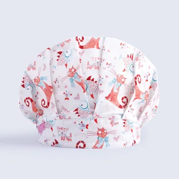 

Cat Bouffant Scrub Hat Pattern Womens Medical Scrub Cap Surgical Work Hats 100% Cotton with Sweatband OR Hospital Nurse Caps