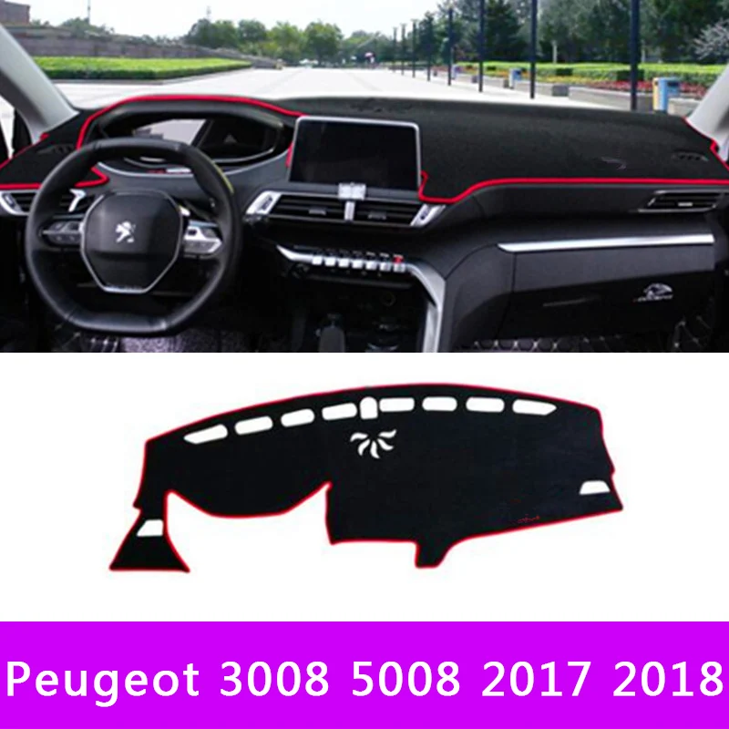 

For Peugeot 3008 5008 GT 2017 2018 Car LHD Original Dashmat Dashboard Cover Dash Mat Instrument Platform Carpet Pad