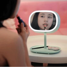 Высокое качество USB заряжаемый затемнение складной регулируемый светодиодный макияж зеркальный стол настольная лампа вход туалетное зеркало прикроватная лампа для спальни