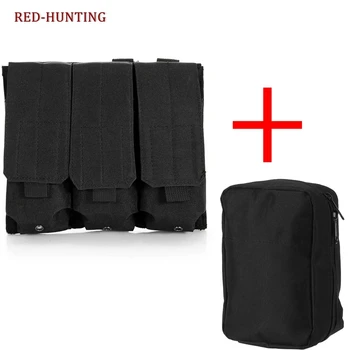 

High Quality Molle Tactical Triple AR15 M4 5.56mm Magazine Pouches 2 Pcs Ammo Dump Waist Bag