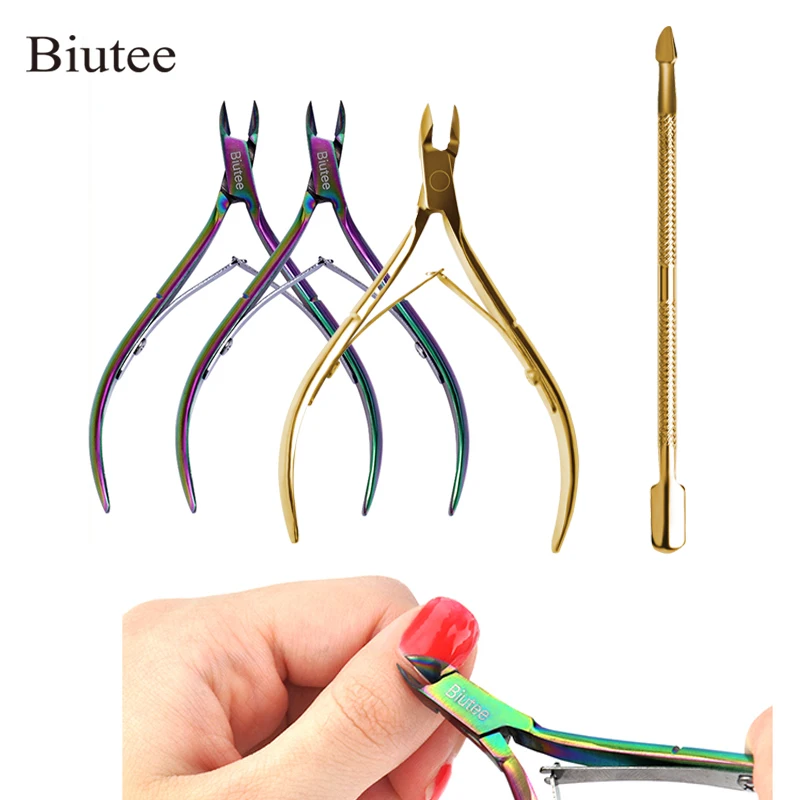 

Biutee Rainbow Chameleon Nail Art Cuticle Nail Cuticle Nipper Stainless Steel Rainbow Tweezer Clipper Dead Skin Remover Scissor