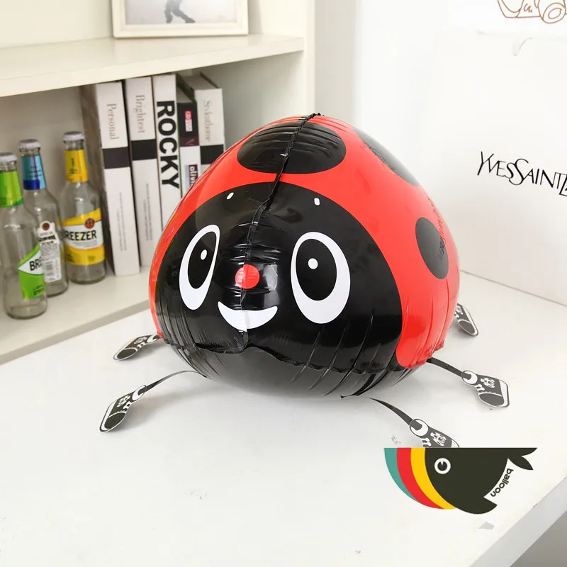 

56*43cm Red ladybug balloon walking balloons animals inflatable air globos for party supplies kids toys pet Children's Day balao