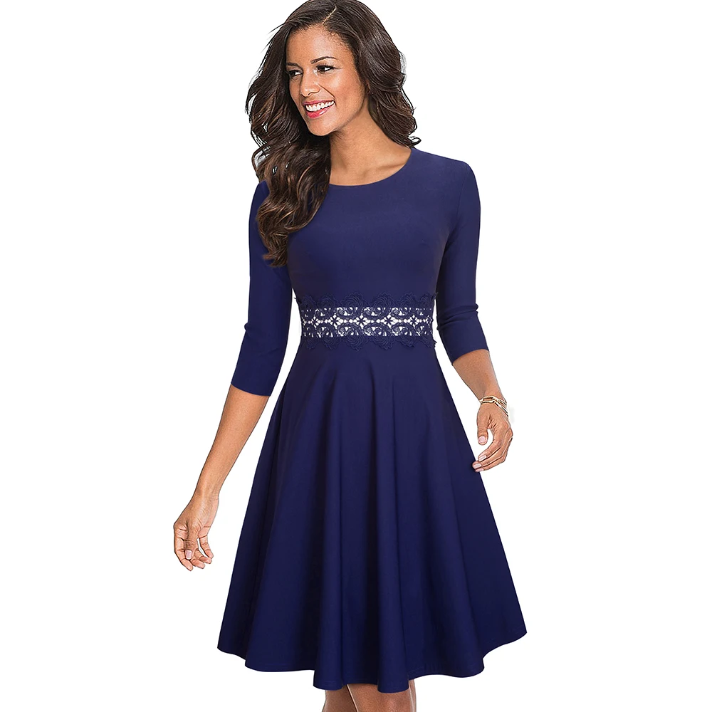 Nice-forever Vintage Elegant Embroidery Floral Lace Patchwork vestidos A-Line Pinup Business Women Party Flare Swing Dress A079 150 Nice-forever Vintage Elegant Embroidery Floral Lace Patchwork vestidos A-Line Pinup Business Women Party Flare Swing Dress A079 150