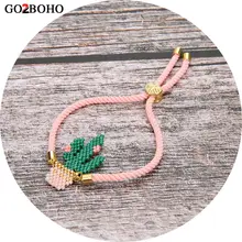 Go2boho MIYUKI браслет Pulseras Mujer Moda Delica бусины розовый зеленый Браслеты С КАКТУСОМ кактус женские ювелирные изделия подарок ручной работы