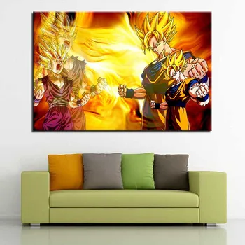 

Canvas Painting Home Wall Art Decor HD Print 1 Piece/Pcs Dragon Ball Z Goku Pictures Super Saiyan Cartoon Anime Poster Framework