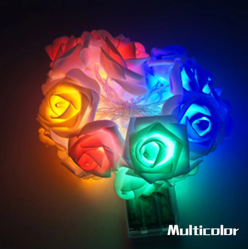 Guirnalda 20 unids/set Rosa flor Hada luces decorativas cadena luces guirlande lumineuse LED jardín fiesta Decoración Guirnalda 20 unids/set Rosa flor Hada luces decorativas cadena luces guirlande lumineuse LED jardín fiesta Decoración