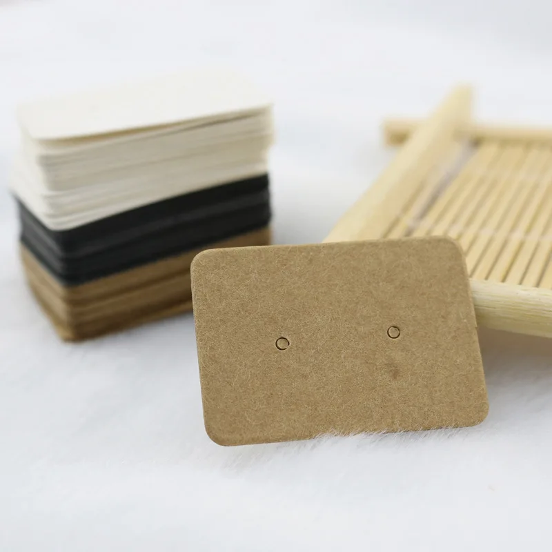 

100PCS 3.5*2.5cm Paper Cute Stud Earring HangTag Card Custom Logo Cost Extra Jewelry Display Jewelry Stand Packing Card
