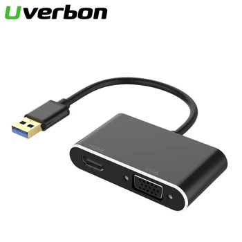 

USB3.0 to HDMI VGA Adapter HD 1080P Multi-Display 2in1 USB to HDMI/VGA Converter Audio Video Cable For Macbook Computer Adapter