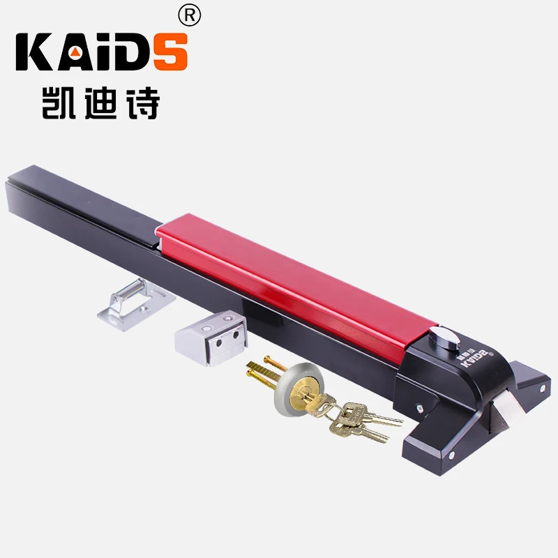 KAIDS Iron Paint Single Push Rod Lock Gate Bolt Fire Escape Doors Lock Anti-Panic Device Bar Exit Lock Push Bar Fire door lock