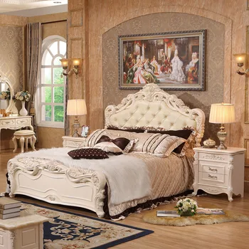 

Royal Champion White Wooden King Size Bed in Bedroom Furniture Set