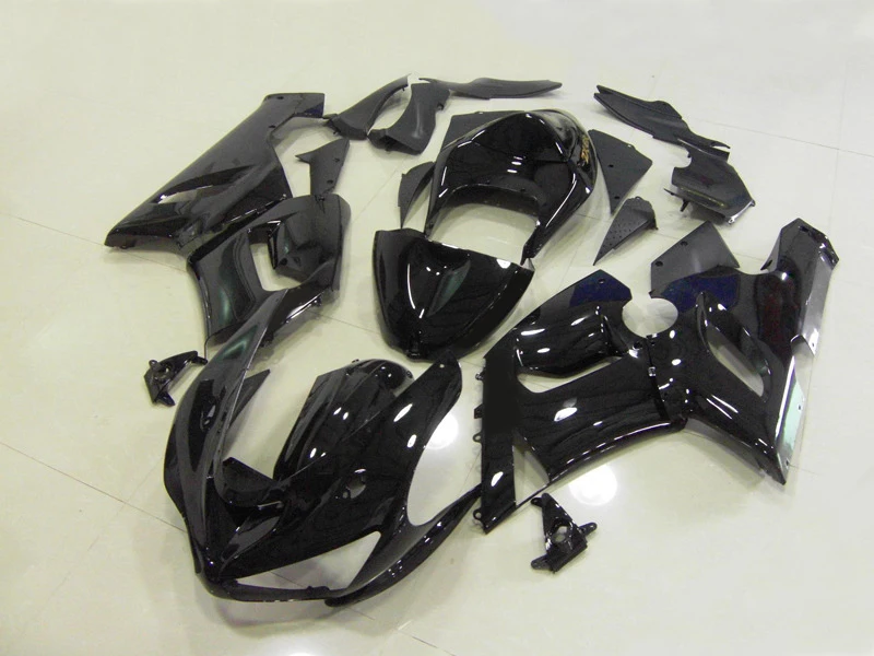 

Top-rated Injection mold Fairing Kit for KAWASAKI Ninja ZX6R 636 05 06 ZX 6R 2005 2006 ABS Gloss black Fairings set+gifts KU56