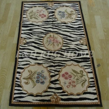 10 K 3'x5' ручной работы вязанное крючком шерстяное изделие коврик ручной работы