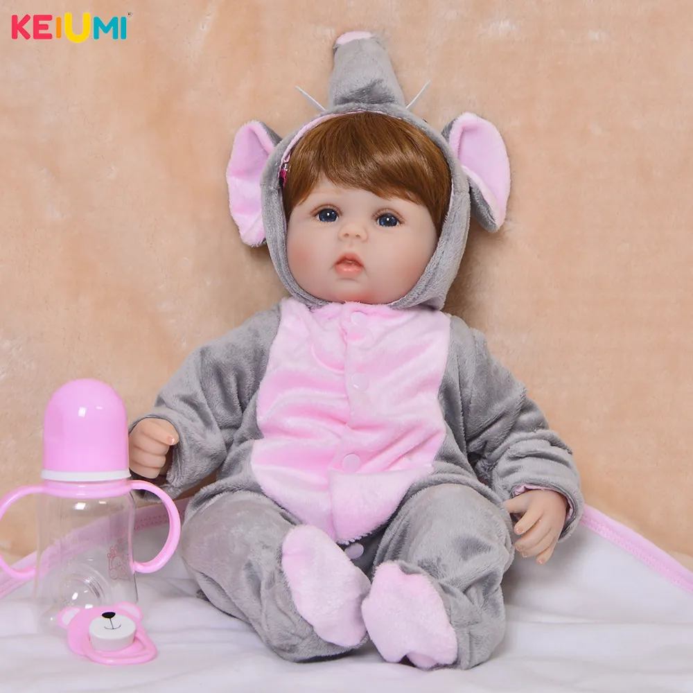 Симпатичные 43 см Reborn Baby Doll слон 17 "новорожденных куклы модная игрушка для девочек для милые дети Playmates подарки на день рождения