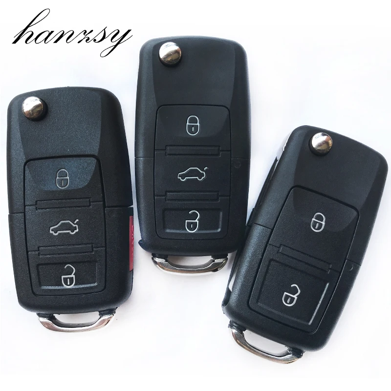 

2 3 4 Buttons Flip Car Key Case Shell For VW polo passat b5 B6 Tiguan Golf 4 5 Seat Skoda Folding Remote Key blank Fob cover