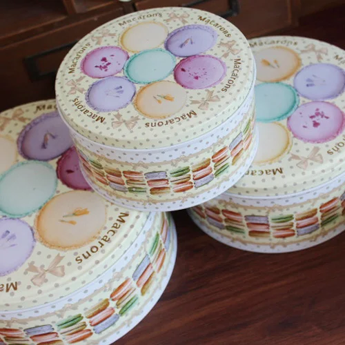 

Free Shipping!3pcs/set Round metal storage box Macarons Storage Box Lovely Tin case Biscuit case Candy Box Gift Case