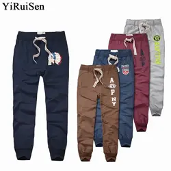Оптовая продажа YiRuiSen бренд 100% хлопок легкий пот брюки для девочек для мужчин лоскутное повседневное длинные спортивные штаны мужчин осен