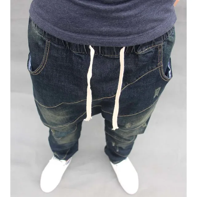 Mens Elastic Waist Jogging Dancing Baggy Harem Pants Loose Jeans Mens Elastic Waist Jogging Dancing Baggy Harem Pants Loose Jeans