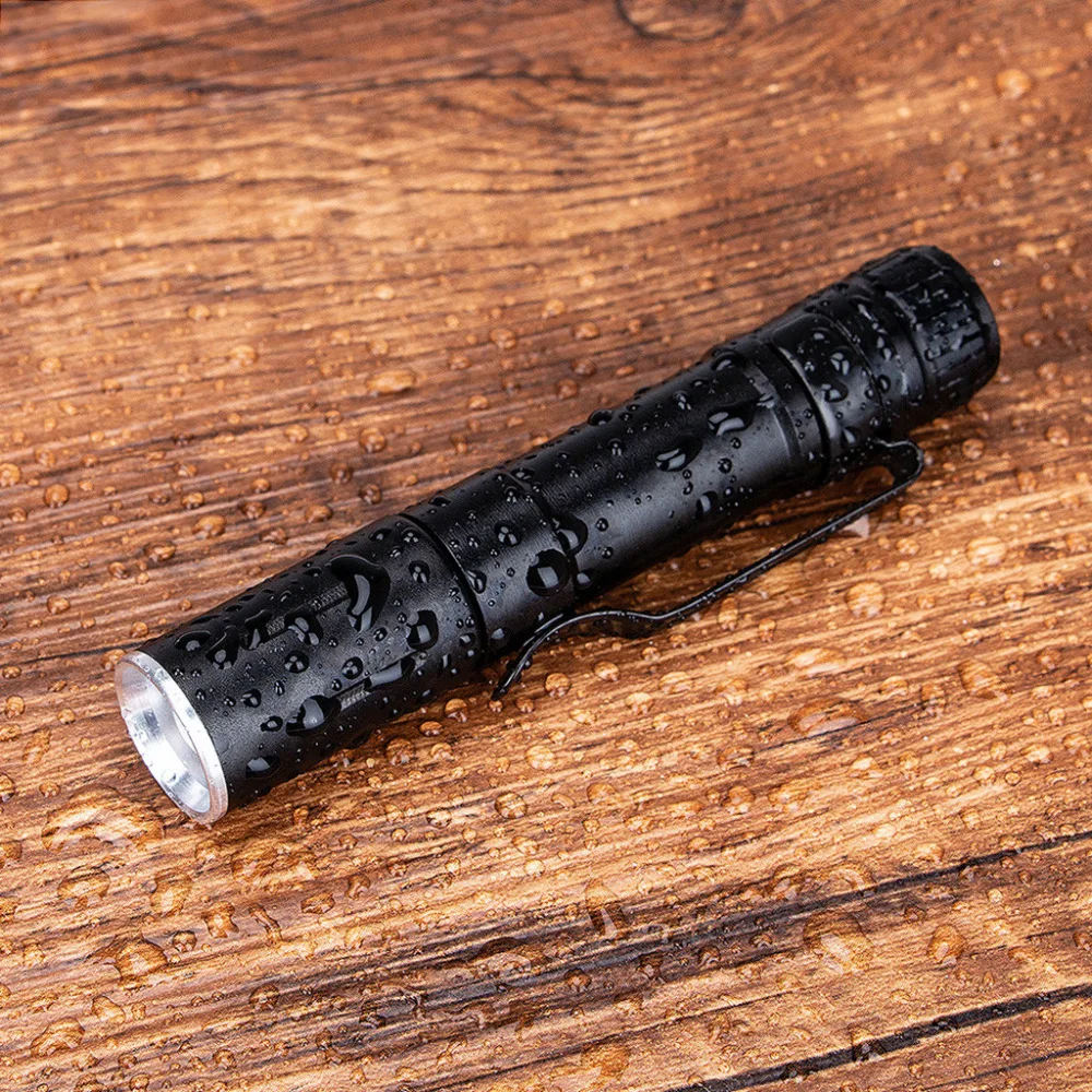 

Q5 LED Flashlight Clip Mini Torch Pen Light AAA Lamp Small Lamp Super Mini Size Skid-proof Waterproof 18g Aluminum alloy d#4