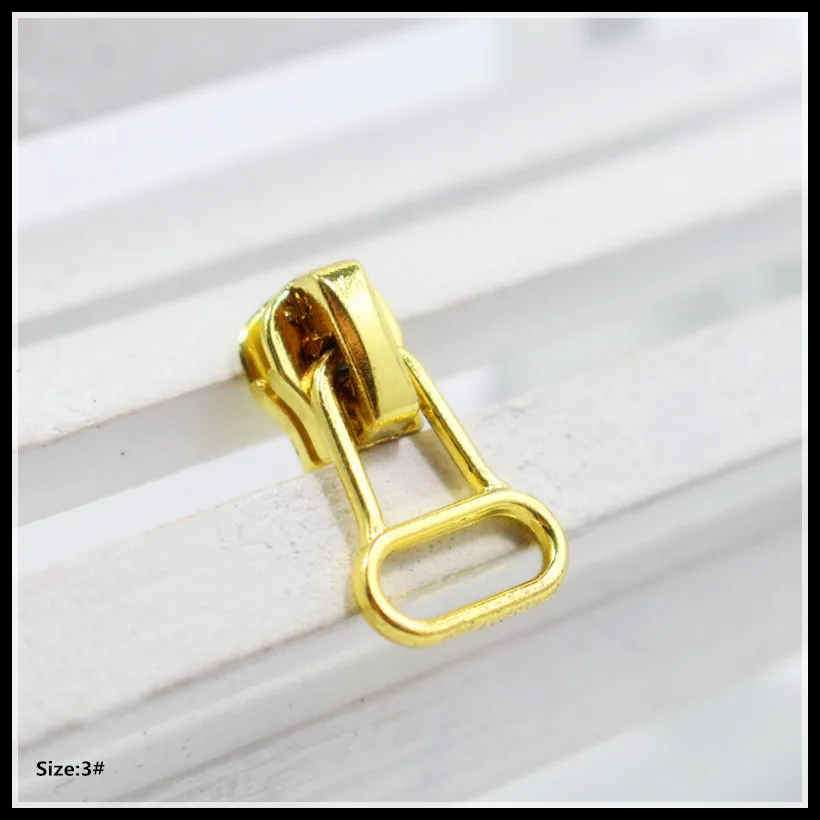 3 20pcs Wholesale High quality metal nice gold zipper head, clothing