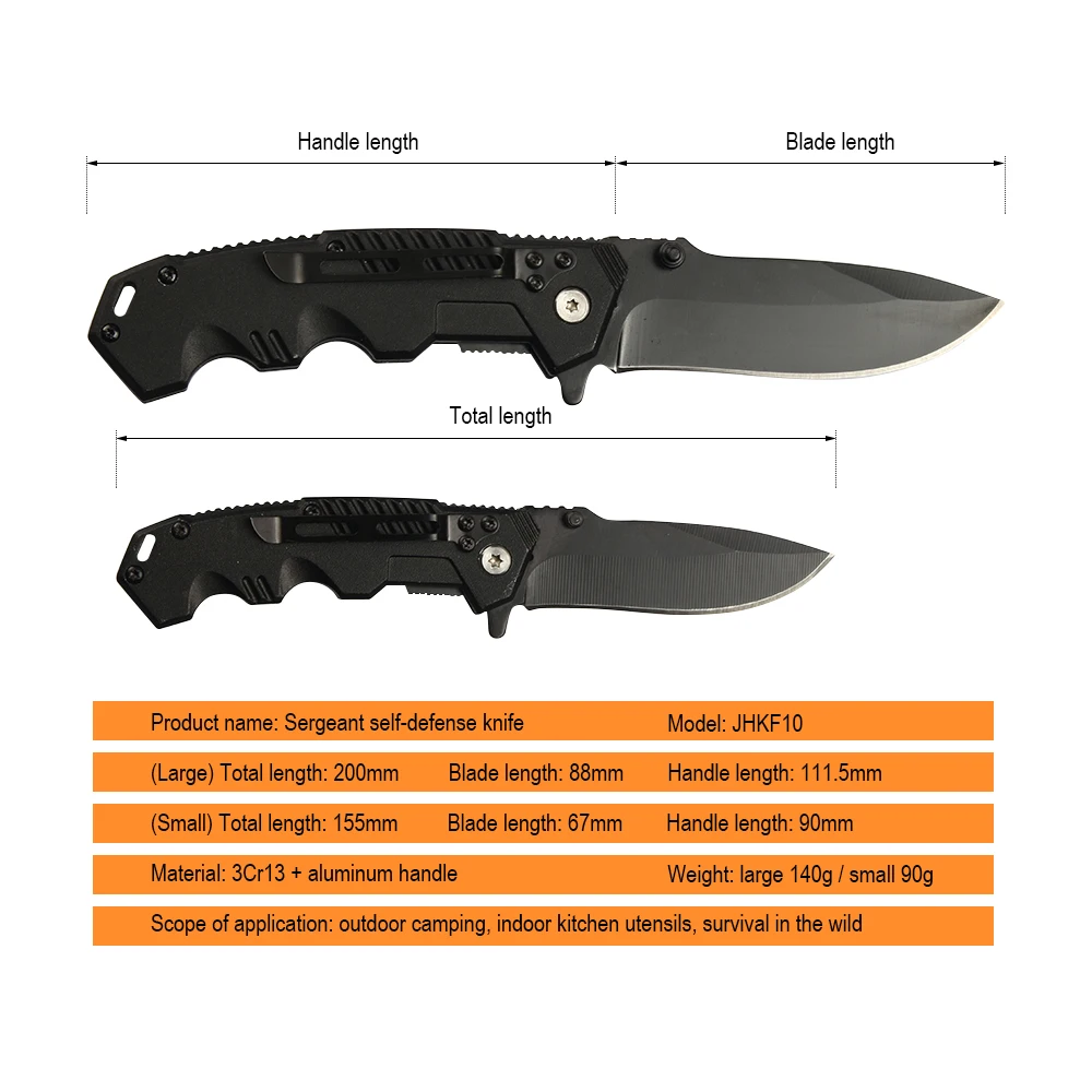 JelBo Small/Big Self-defense Pocket Folding Knife Sharp Blade Non-slip Tactical Knife For Wild Hunting Camping Survival