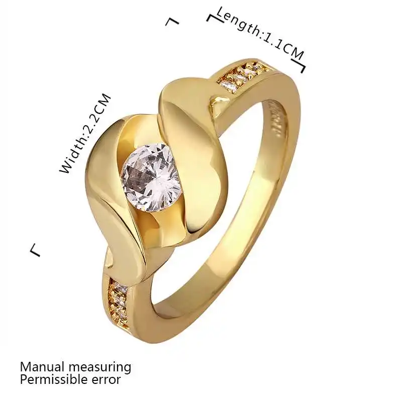 New Arrival Engagement Ring 18K Gold Plate Women Rings Made With