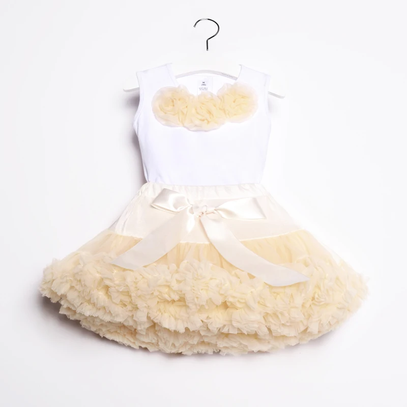 

Baby girl summer clothes pettiskirt and cotton t shirt two piece set